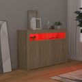 vidaXL Komoda s LED svetlami dub sonoma 115,5x30x75 cm