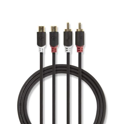 Kábel 2x Cinch konektor/2x Cinch zdierka 2m NEDIS CABW24205AT20