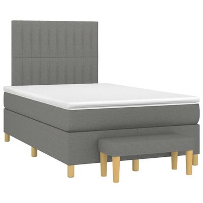 vidaXL Boxspring posteľ s matracom, tmavosivá 120x190 cm, látka