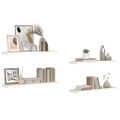 vidaXL Plávajúce nástenné police 4ks dubové a biele 80x23,5x3,8 cm MDF
