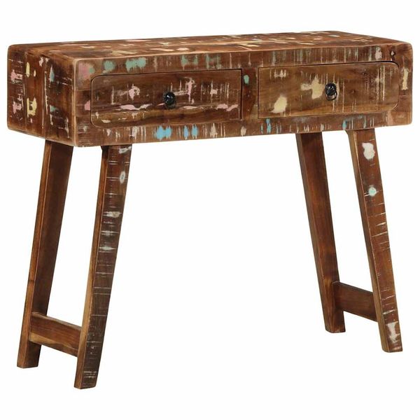 VidaXL Konzolový stolík 90x32x75 cm Rekultivované masívne drevo