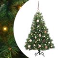 vidaXL Umelý vianočný stromček s 150 LED-i Zelená 120 cm PE a PVC