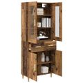 vidaXL Highboard Staré drevo 69,5 x 34 x 180 cm Kompozitné drevo