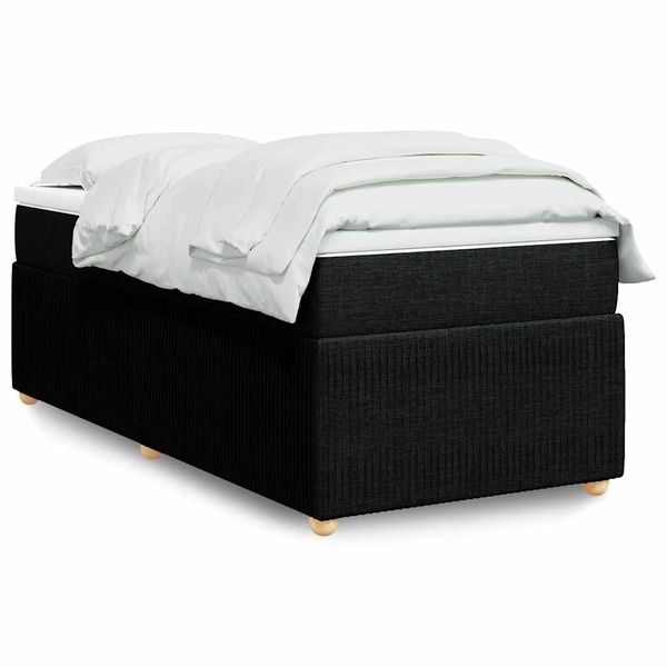 vidaXL Boxspring posteľ s matracom čierna 100x200 cm látka