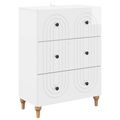 vidaXL Zásuvkový kabinet Biela s vysokým leskom 66 x 34,5 x 90 cm
