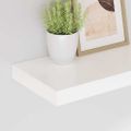 vidaXL Plávajúce nástenné police 2 ks, lesklé biele 40x23,5x3,8 cm, MDF