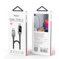 YESIDO KÁBEL CA179 LED TYPE-C/TYPE-C 1,2 M 5 A čierny