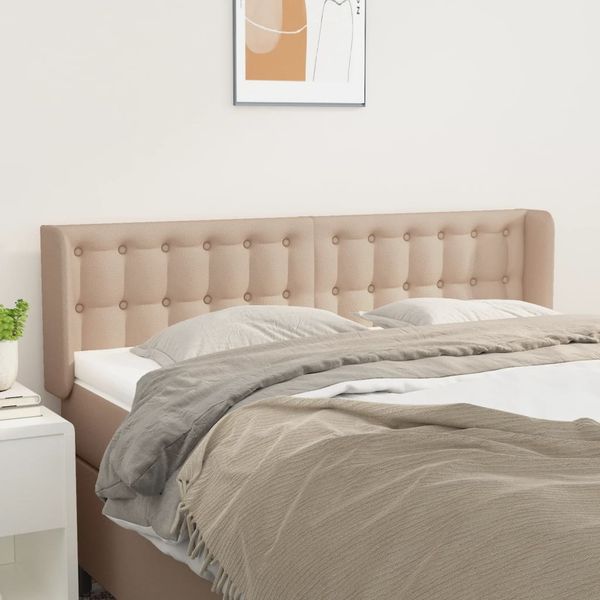 vidaXL Čelo postele so záhybmi kapučínové 147x16x78/88 cm umelá koža