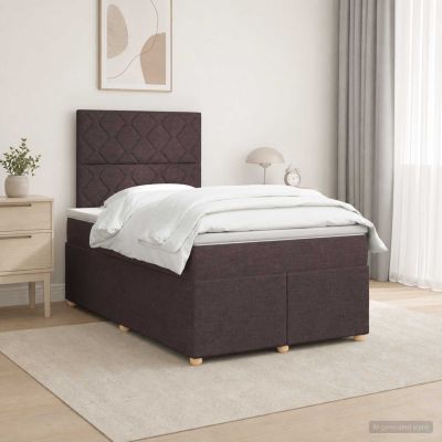 vidaXL Posteľ boxspring s matracom Tmavohnedá 120 x 190 cm Látka