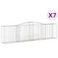 vidaXL Oblúkové gabiónové koše 7ks 400x50x100/120cm pozinkované železo