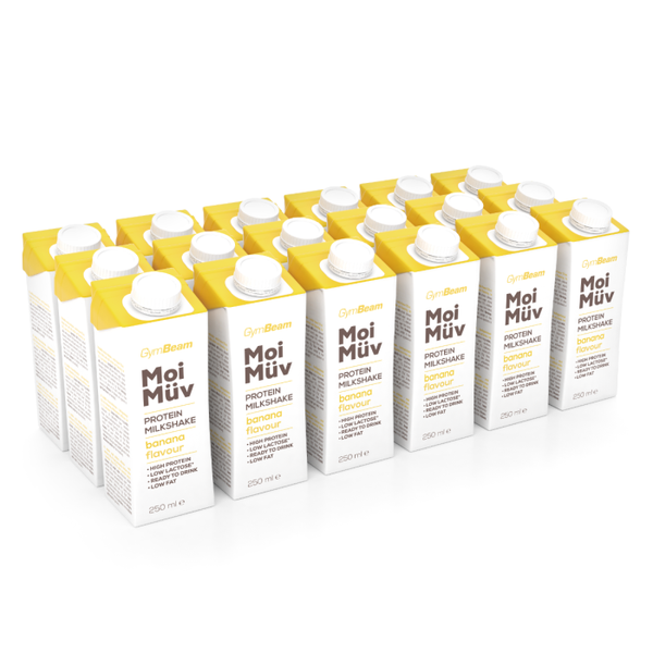 25g Protein Milkshake - GymBeam, banán, 18 x 250 ml