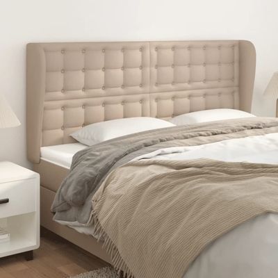 vidaXL Čelo postele so záhybmi kapučínové 163x23x118/128 cm umelá koža