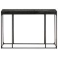 vidaXL Konzolový stolík čierny 110x35x76 cm akáciový a mangovníkový masív