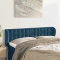 vidaXL Čelo postele so záhybmi tmavomodrá 147x23x78/88 cm zamat