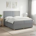 vidaXL Posteľ boxspring s matracom Svetlosivá 200 x 200 cm Látka
