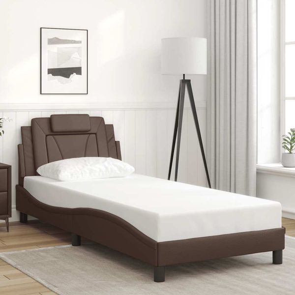 vidaXL Rám postele Viana bez matraca hnedý 80x200 cm umelá koža