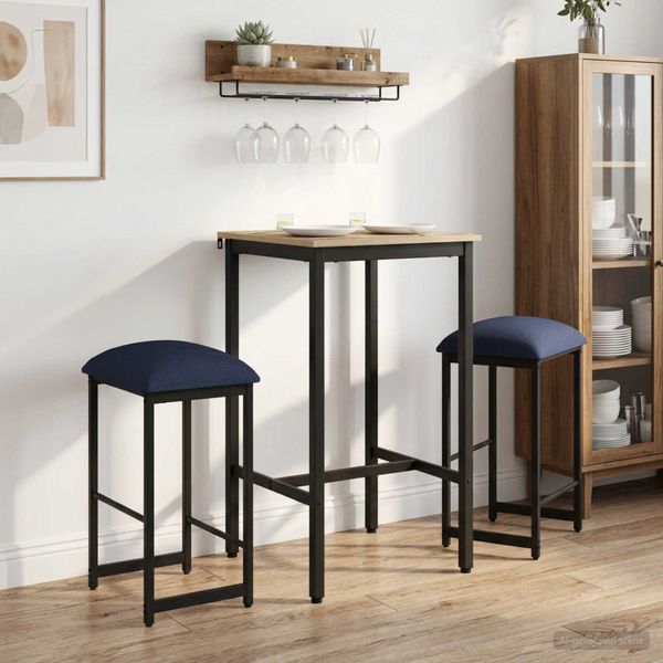 vidaXL Barová stolička 2 ks Modrá 40 x 32 x 74 cm Kompozitné drevo