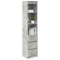 vidaXL Highboard Concrete Grey 37,5x35x180 cm Konštrukčné drevo
