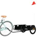 vidaXL Príves na bicykel, čierny, oxfordská látka, železo
