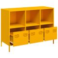 vidaXL Komoda horčicovožltá 101,5x39x73,5 cm oceľ valcovaná za studena