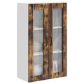 vidaXL Nástenný sklenený kabinet LUCCA Dymový dub 60 x 31 x 100 cm