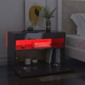 vidaXL Nočný stolík a LED svetlá 2 ks vysokolesklý sivý 60x35x40 cm