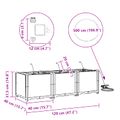 vidaXL Záhradný kvetináč 3 ks Sivá 120 x 40 x 37,5 cm PP