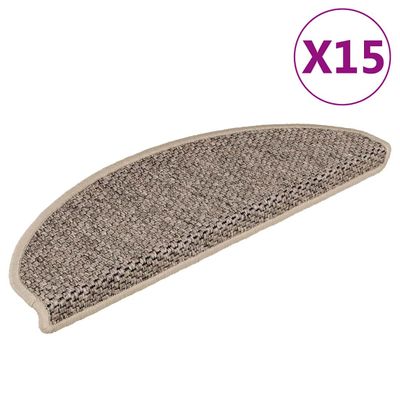 vidaXL Samolepiace nášľapy na schody vzhľad sisalu 15 ks 65x21x4 cm