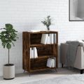 vidaXL Knižnica dymový dub 69,5x32,5x90 cm kompozitné drevo