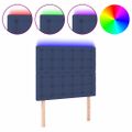 vidaXL Čelo postele s LED modré 80x5x118/128 cm látka