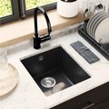 vidaXL Drez 80% Kvárc a 20% Živica 370 x 460 mm Čierna