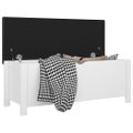 vidaXL Úložný box+podložka, lesklý biele 105x40x45cm kompozitné drevo