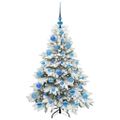vidaXL Umelý vianočný stromček s 150 LED-i Biela 120 cm PE a PVC