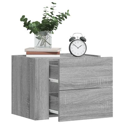 vidaXL Nástenné nočné stolíky 2 ks sivé sonoma 45x30x35 cm