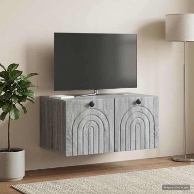 vidaXL Nástenná TV skrinka Nástenný Sivá sonoma 59,5 x 41 x 30 cm