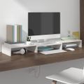 vidaXL Stojan na monitor biely 80x24x10,5 cm masívna borovica