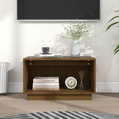 vidaXL TV skrinka medovo-hnedá 60x35x35 cm masívna borovica