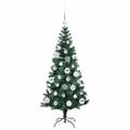 vidaXL Umelý predsvietený vianočný stromček Zelená 120 cm PVC a kov