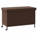vidaXL Záhradný úložný box s kolieskami Hnedý 110x55x73 cm Poly Rattan