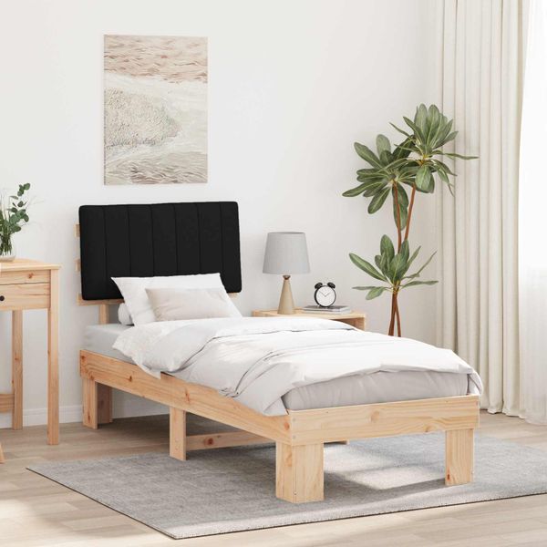 vidaXL Rám postele s čalúneným čelom Čierna 75 x 190 cm