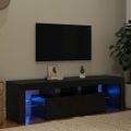 vidaXL TV skrinka s LED svetlami, čierny dub 140x36,5x40 cm, umelé drevo