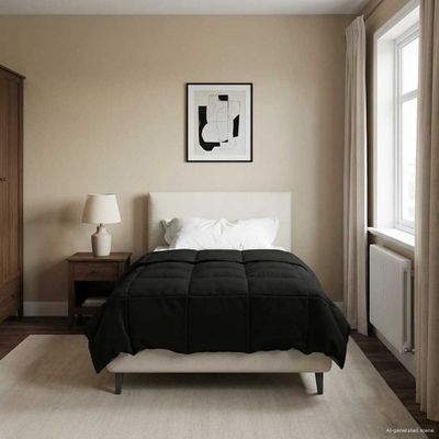 vidaXL Zimný prehoz Šnurovaný Čierna 140 x 220 cm Mikrovlákno