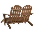 vidaXL 2-miestna záhradná stolička a taburetka Adirondack jedľa hnedá