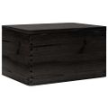 VidaXL Drevená krabička s vekom čierna 40x30x23 cm masívna borovica
