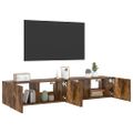 vidaXL TV nástenné skrinky s LED svetlami 2 ks dymový dub 80x35x31 cm