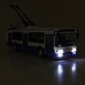Trolejbus ktorý hlási zastávky česky 28 cm modrý