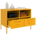vidaXL TV skrinka horčicovožltá 68x39x50,5 cm oceľ