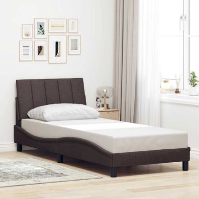 vidaXL Rám postele bez matraca Hanko tmavohnedá 80x200 cm látka