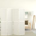 vidaXL Skladací paraván s 4 panelmi, japonský štýl 160x170 cm biely