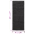 vidaXL Koberec prírodný sisal 80x200 cm čierny